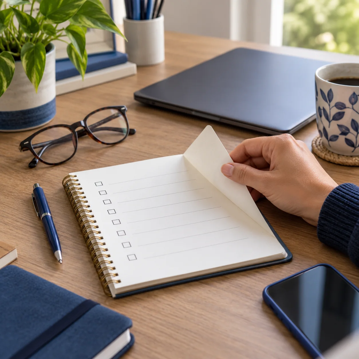 Caderno de checklist para uma consulta cuidadosa